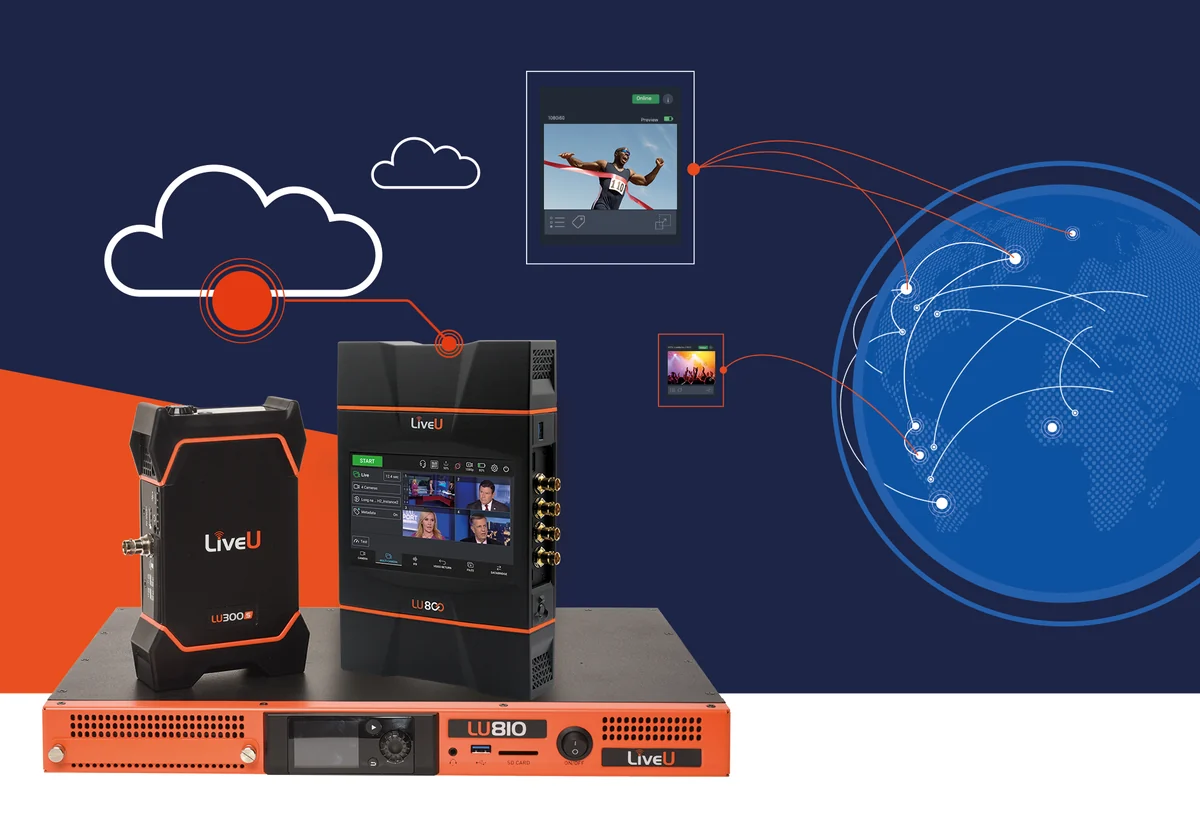 LiveU LU810 pictured with LU800 and LU300S, official LiveU imagery