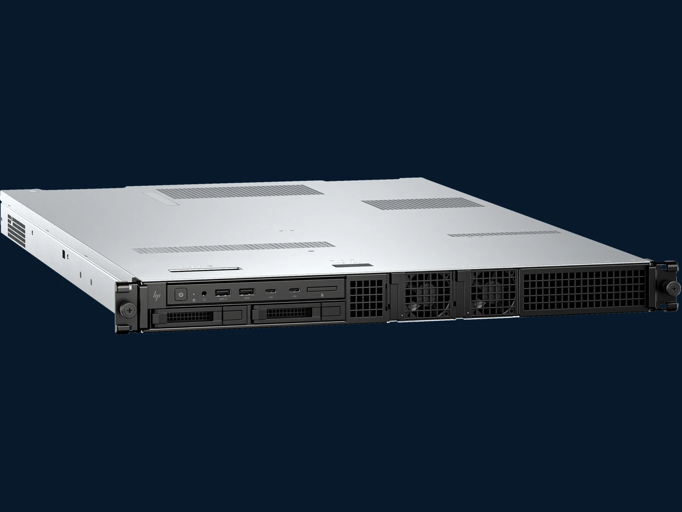 TriCaster Vizion in its rack-mount HP Z4 G5 chassis, front three-quarter view