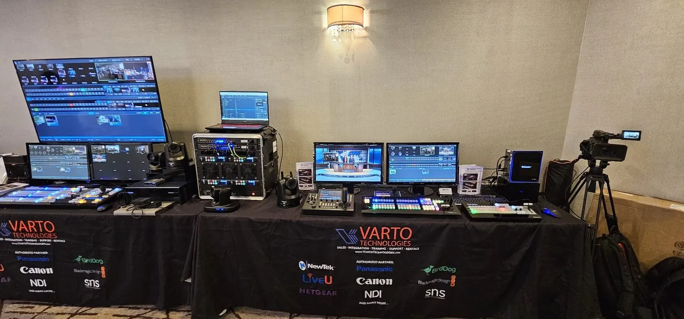 Varto LiveU demo setup at a live event booth