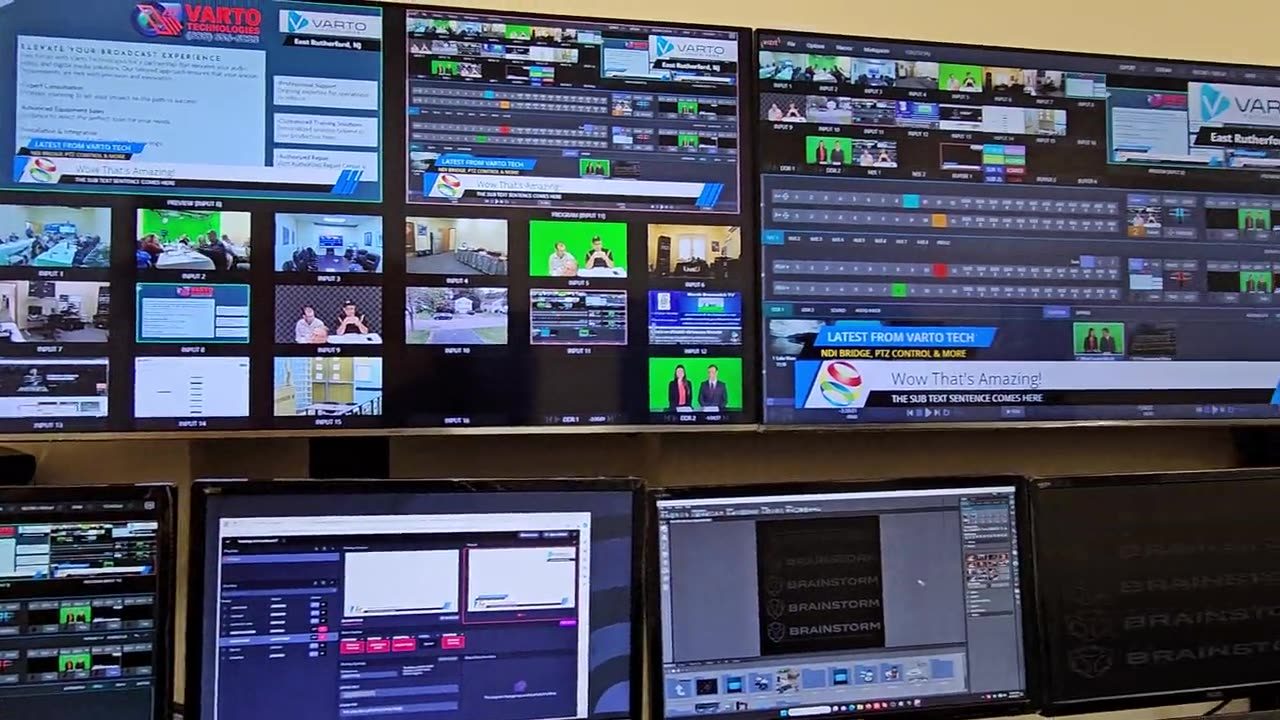 Varto demo control room multiviewer wall, live