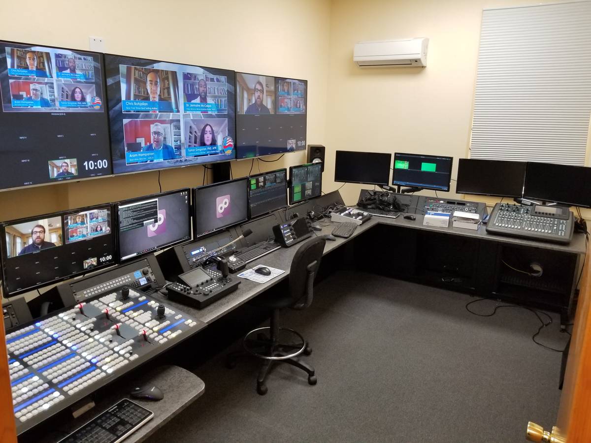 The control room multiviewer running a full wall of sources