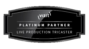Vizrt Platinum Partner, Live Production TriCaster badge