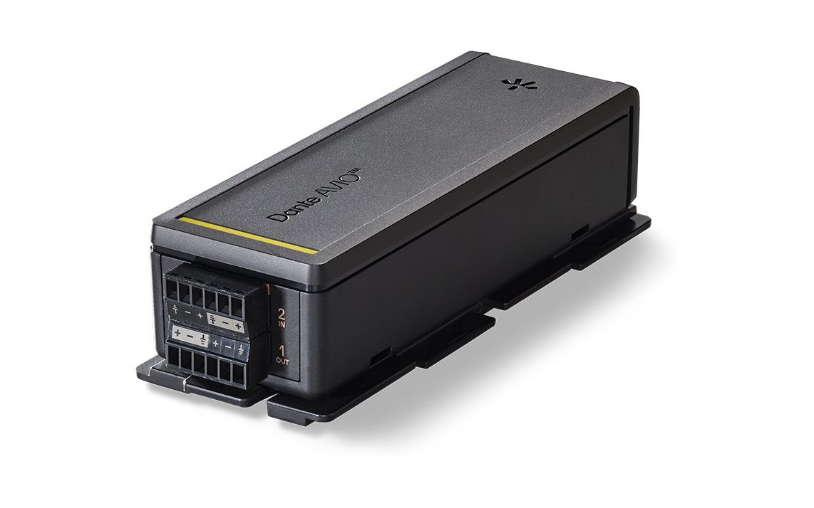 Dante AVIO Install two-in, two-out adapter with two Euroblock terminals