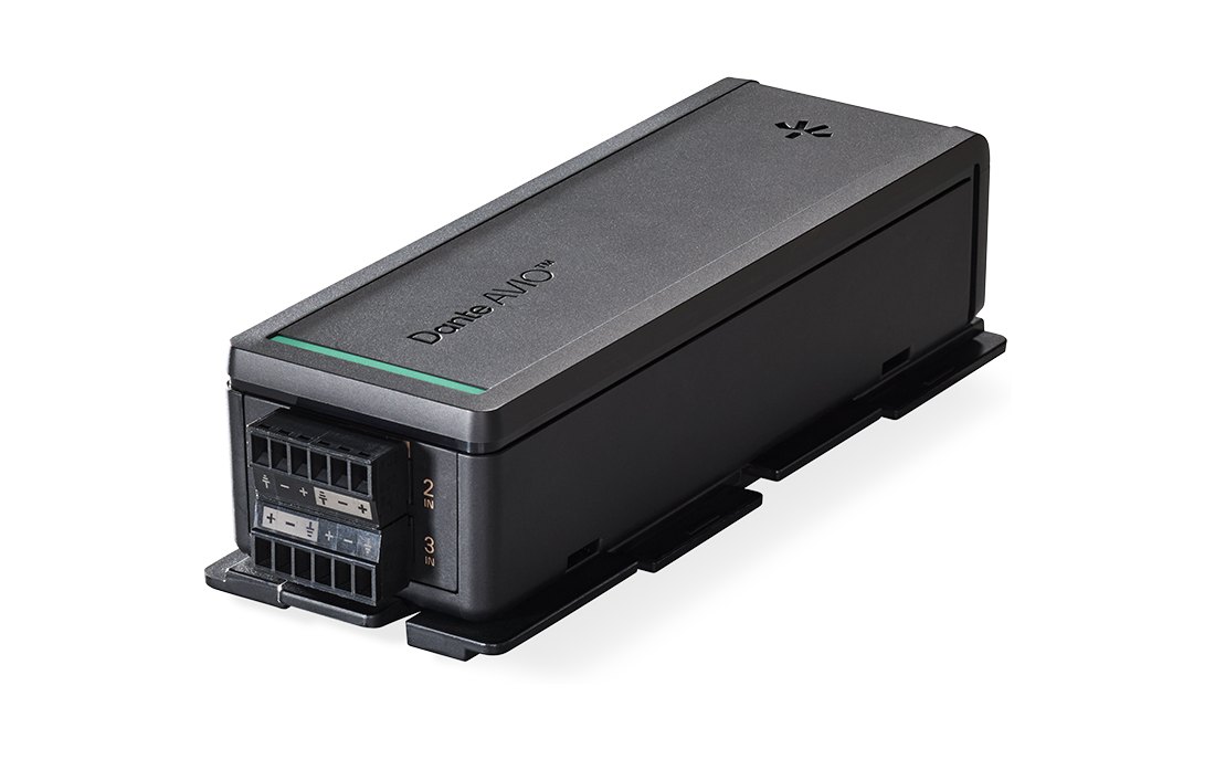 Dante AVIO Install four-channel adapter with two Euroblock terminals and two network ports