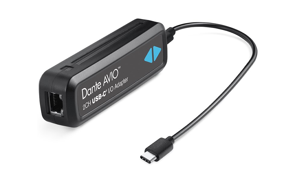 Dante AVIO USB-C adapter with its built-in USB-C cable