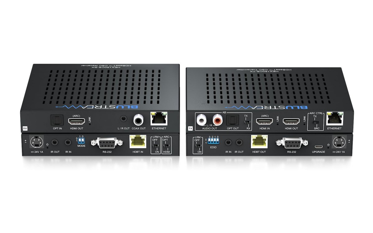 A Blustream HEX150CS extender receiver and transmitter