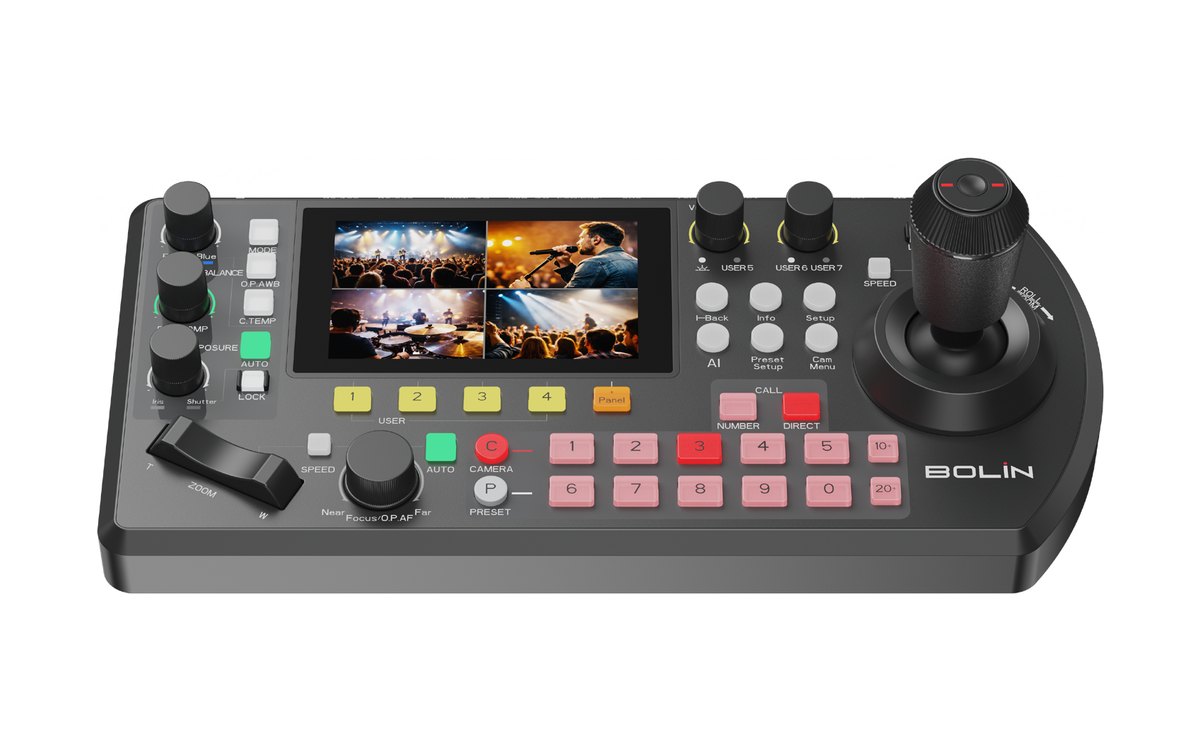 Bolin KBD Plus controller with a four-way multiview screen, buttons and a joystick