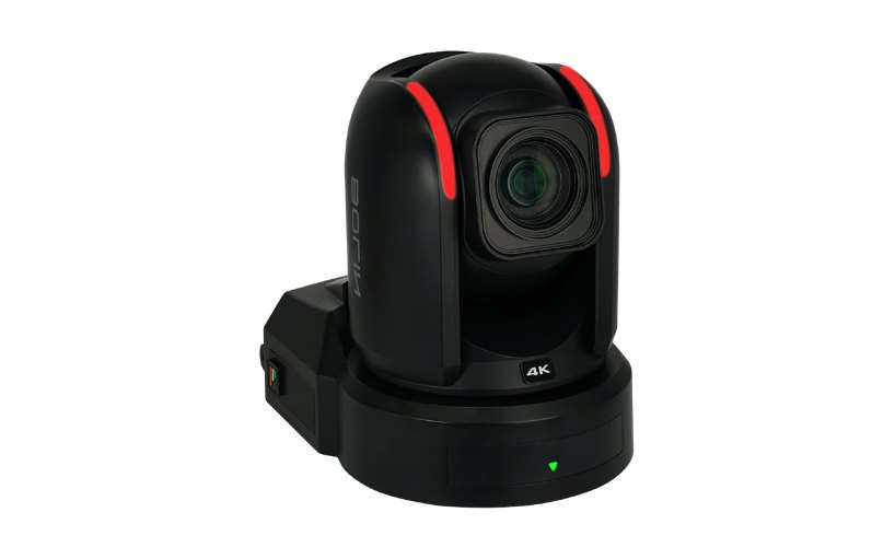 Bolin R9 series 4K PTZ camera in black, front view