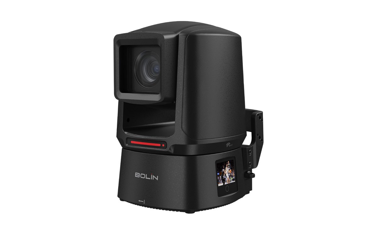 Bolin Range PTZ camera with its built-in screen on the base