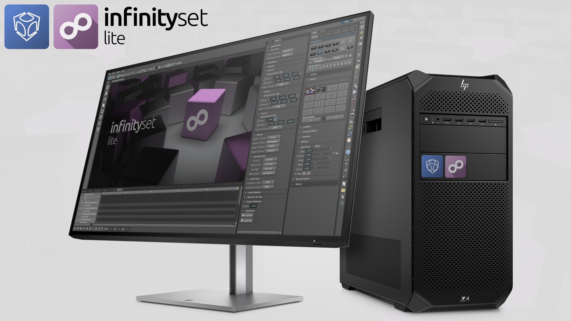 InfinitySet Lite running on a workstation