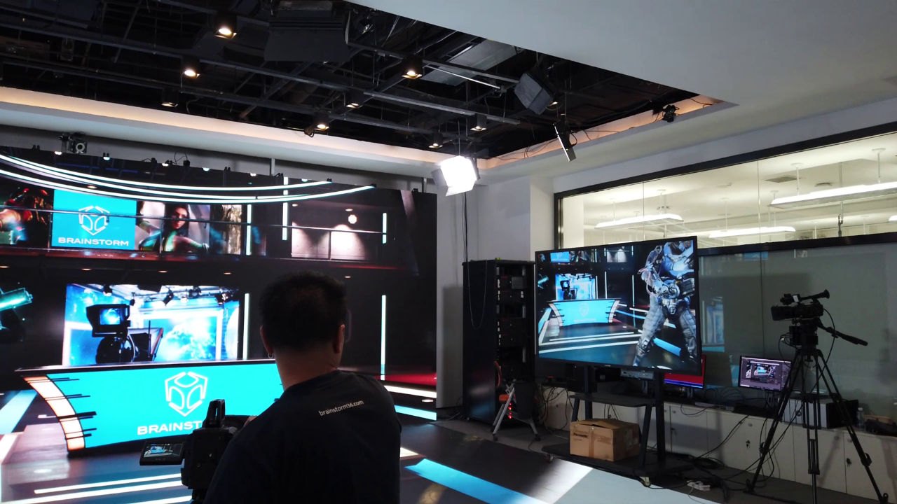 An InfinitySet XR production with LED walls, cameras and an operator