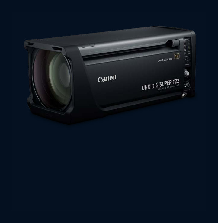 Canon UHD-DIGISUPER box lens for studio and field pedestals, side view