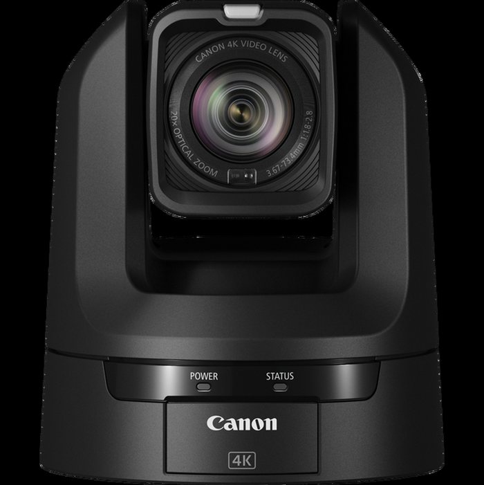 Canon CR-N100 PTZ camera in black, front view