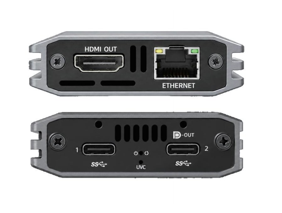 Kiloview U4 IP video dock, top view showing its two USB-C ports