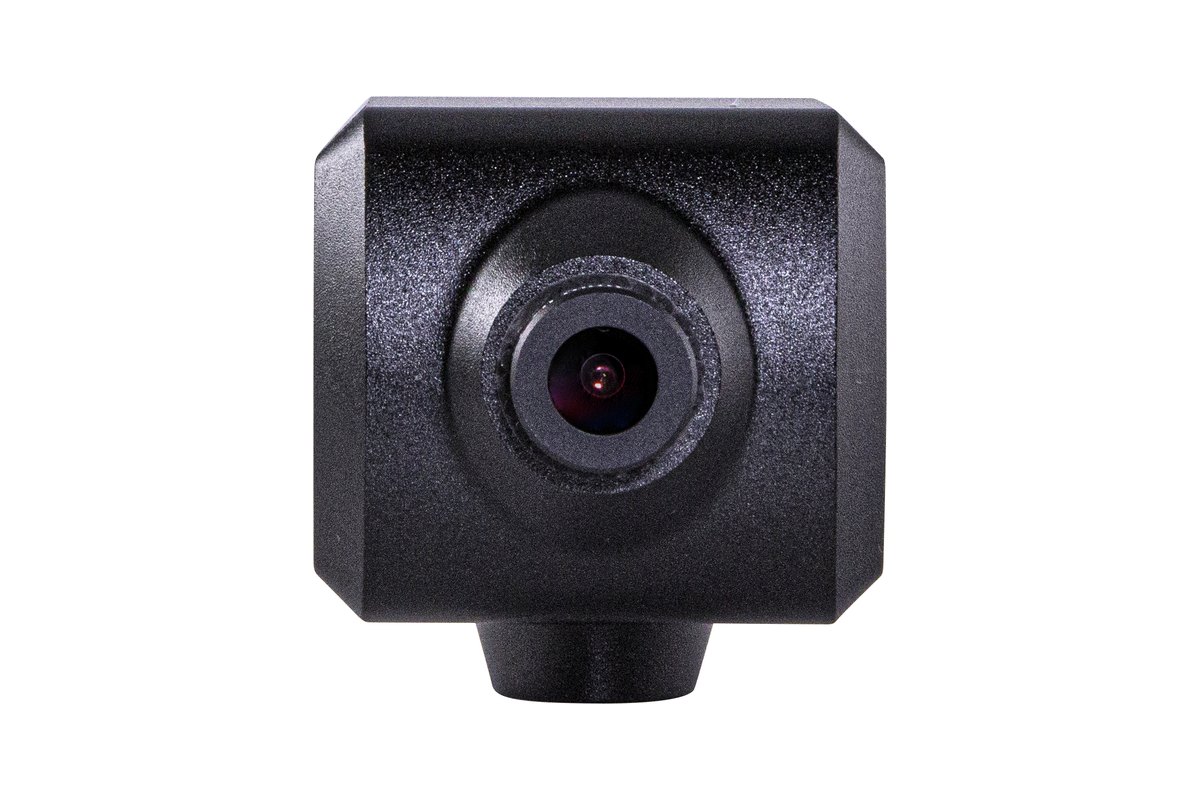 A black Marshall CV504 micro camera seen from the front