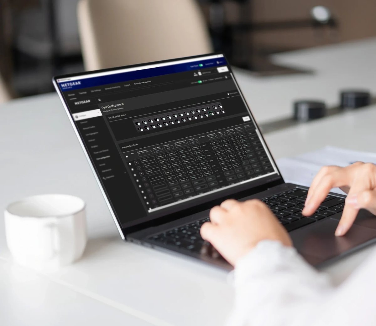 NETGEAR Engage Controller open on a laptop