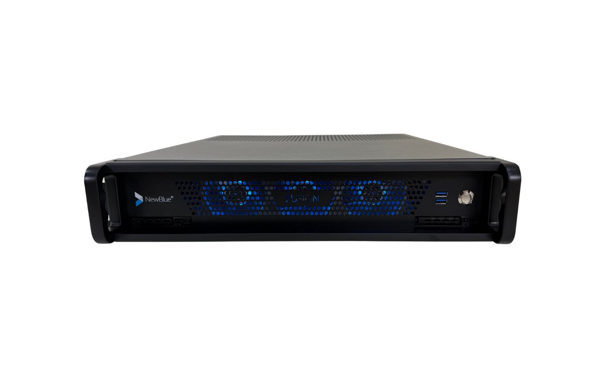 The front of a NewBlue Fusion 2U graphics system