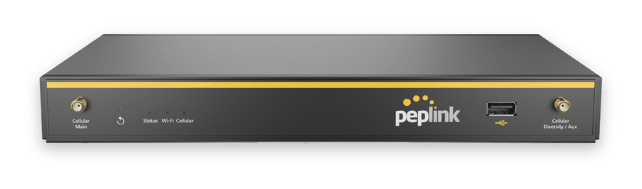 A Peplink Balance 20X desktop router, front view