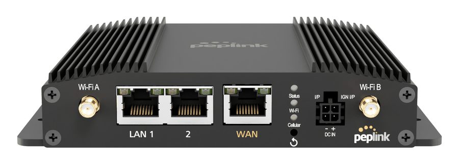 A Peplink MAX BR1 Pro 5G router, front view