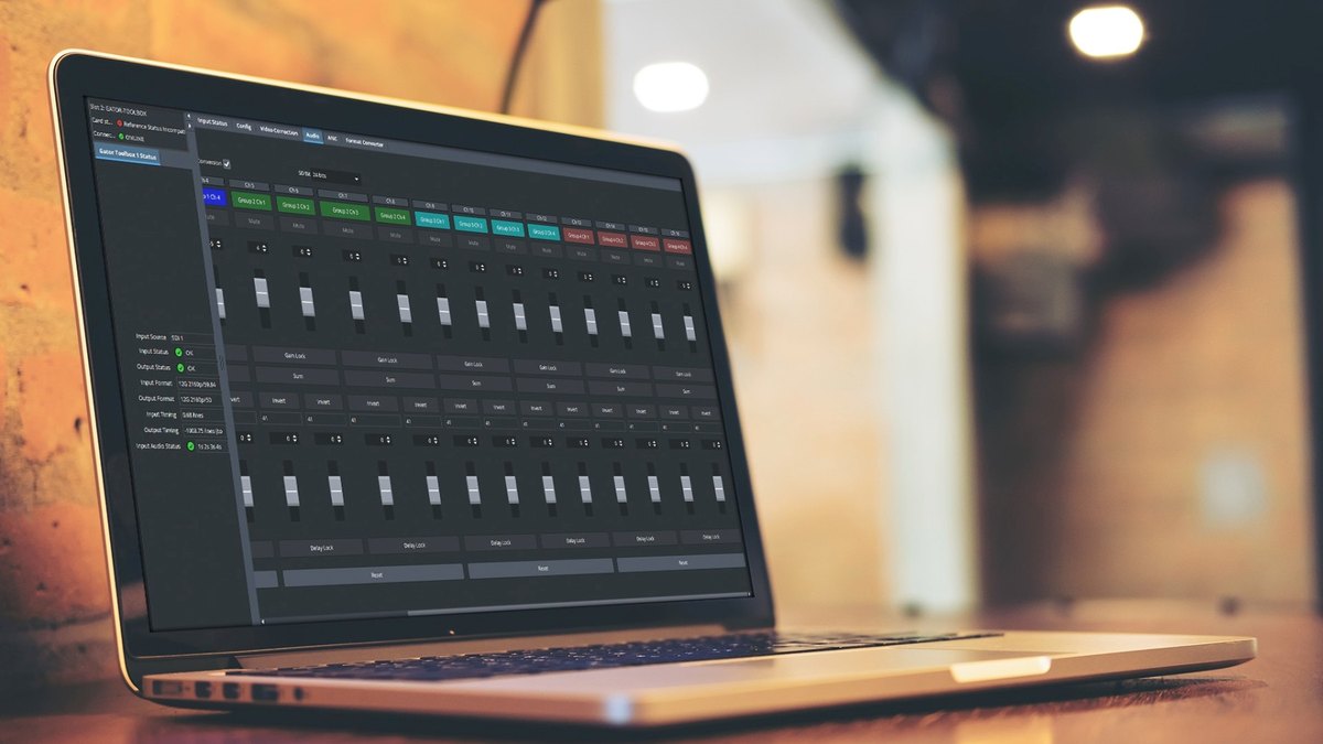 DashBoard control software open on a laptop