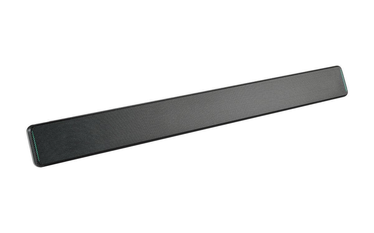 A black Shure MXA710 linear array microphone bar
