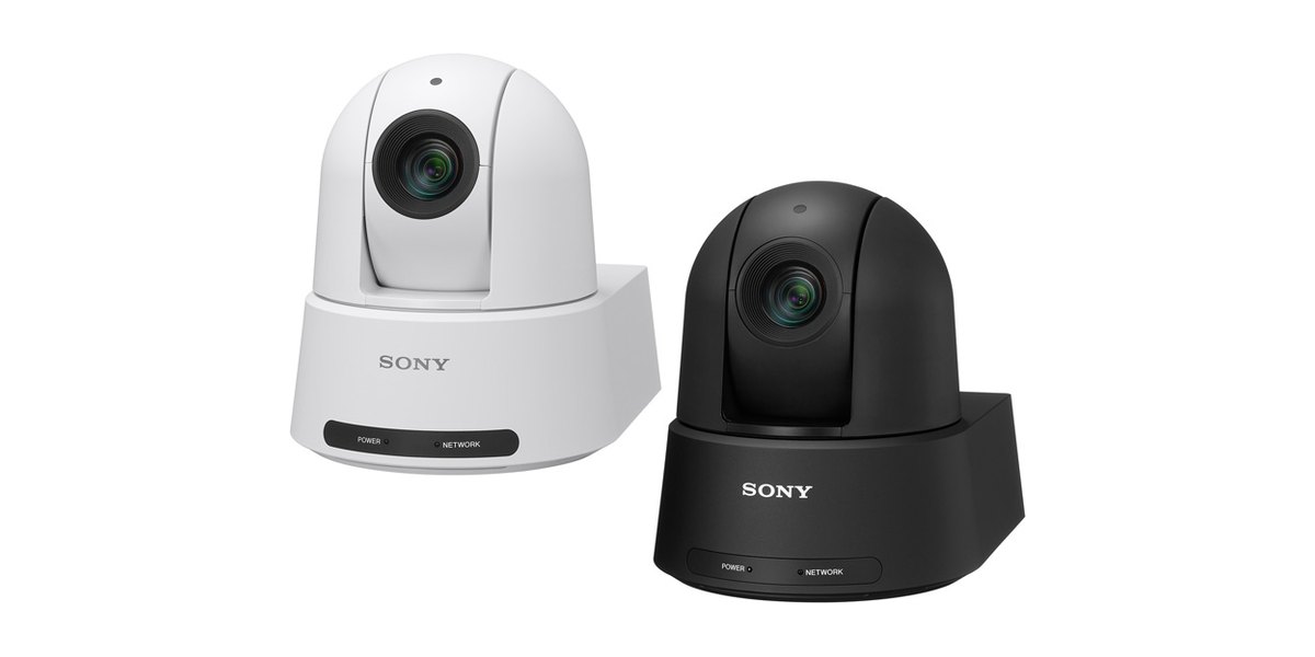 A white and a black Sony SRG-A series PTZ camera side by side