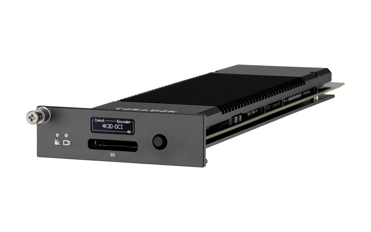 A single Teradek Prism 877 card with its faceplate display