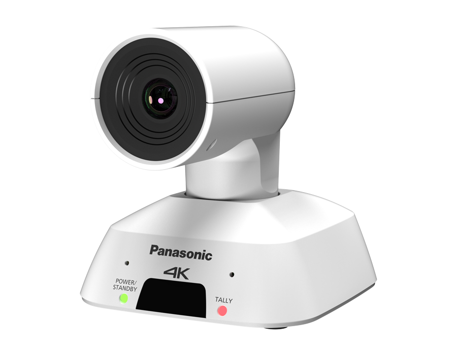 Small white fixed camera with a wide lens