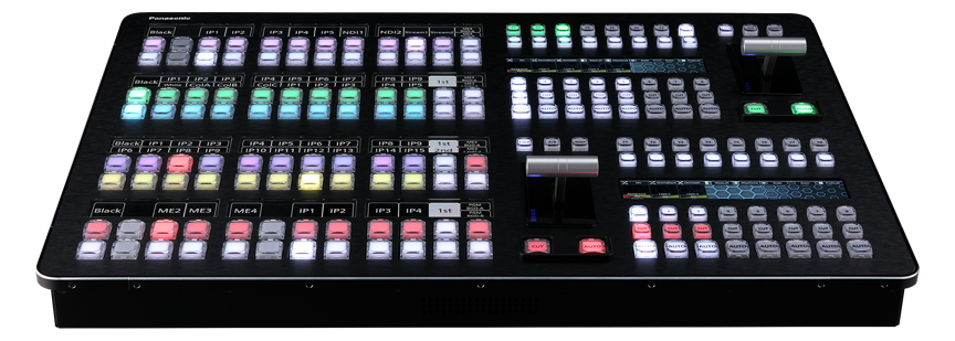 Compact control panel with two fader bars and fewer button rows