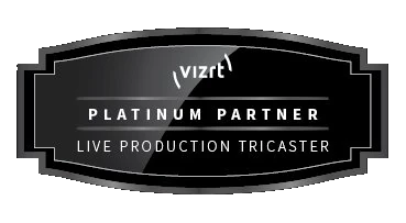 Vizrt Platinum Partner, Live Production TriCaster badge